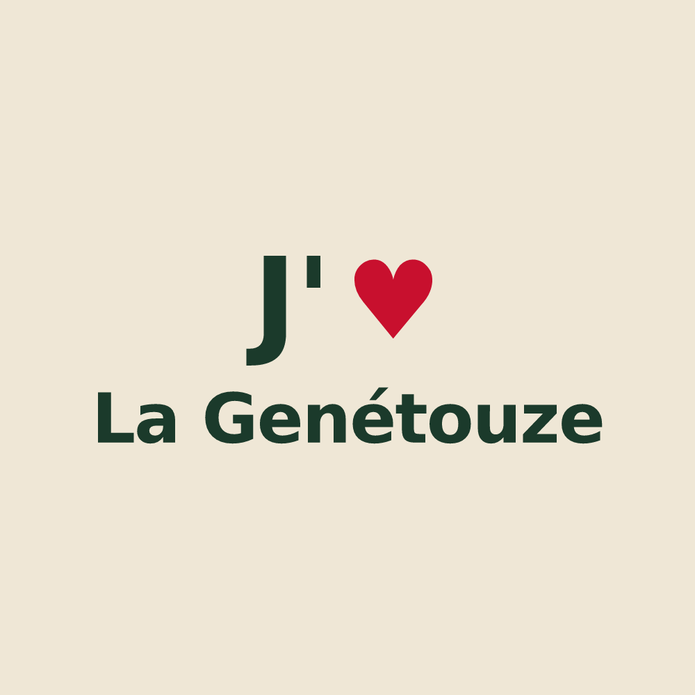 Tote bag personnalisé La Genétouze — design « J'aime La Genétouze » imprimé sur le tote bag