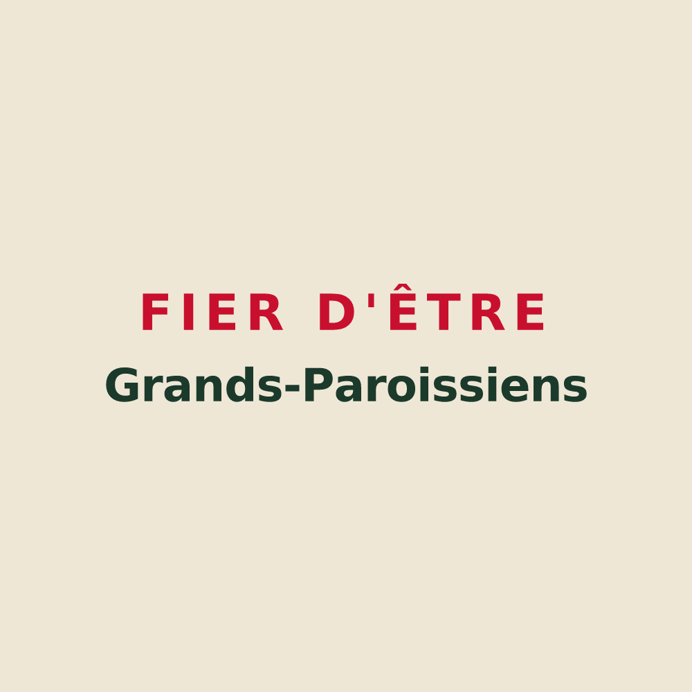 Tote bag « Fier d'être Grands-Paroissiens » — design pour La Grande-Paroisse