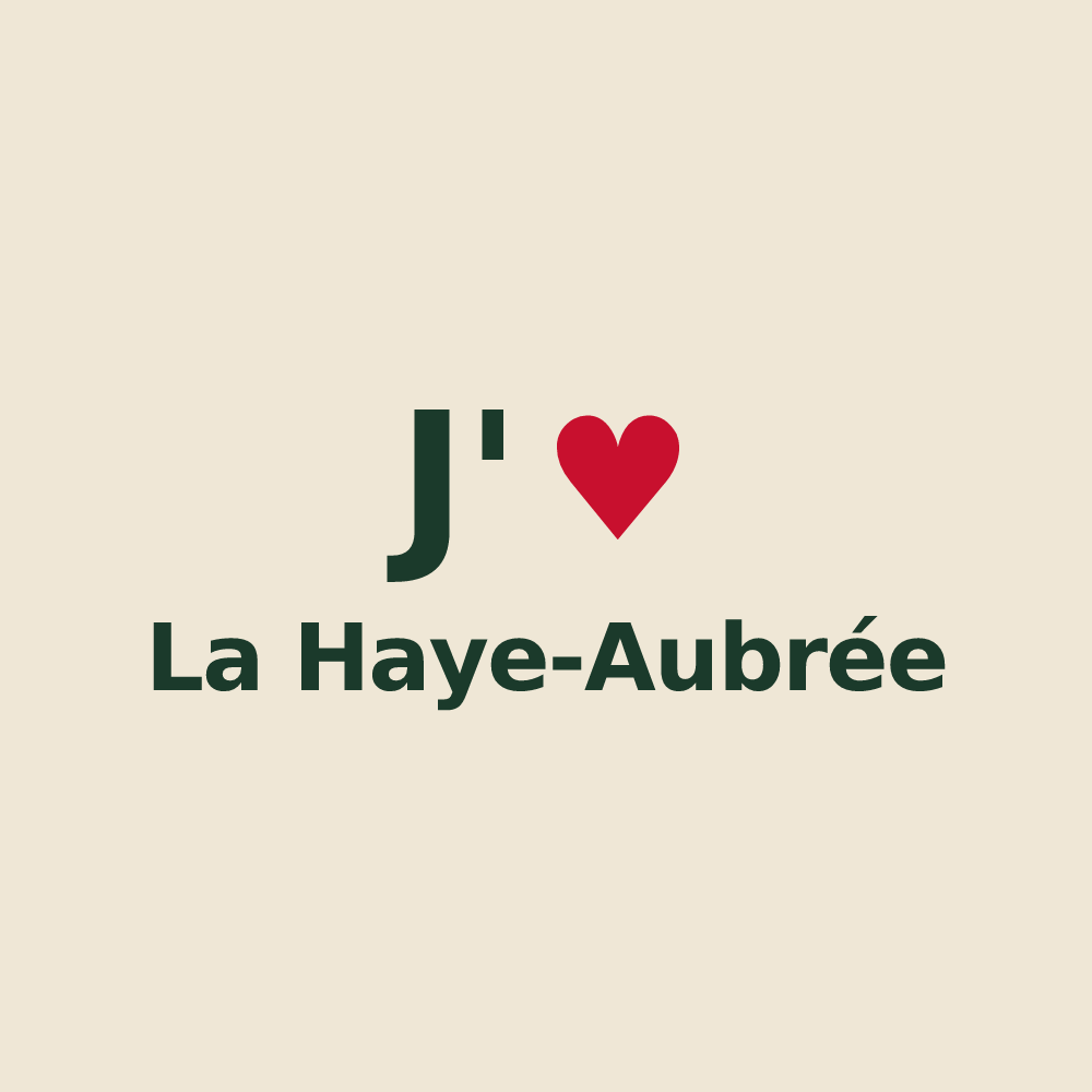 Tote bag personnalisé La Haye-Aubrée — design J'aime La Haye-Aubrée