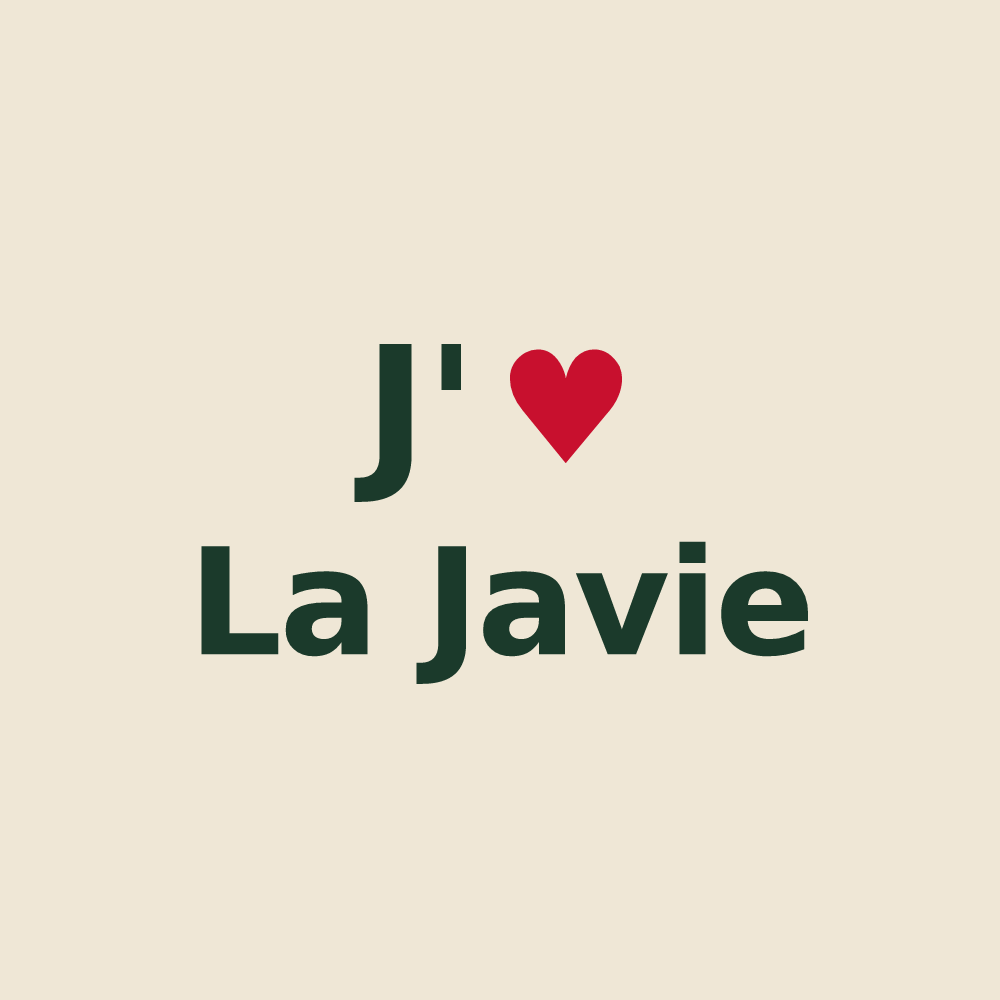 Tote bag personnalisé La Javie — design « J'aime La Javie » imprimé sur le tote bag