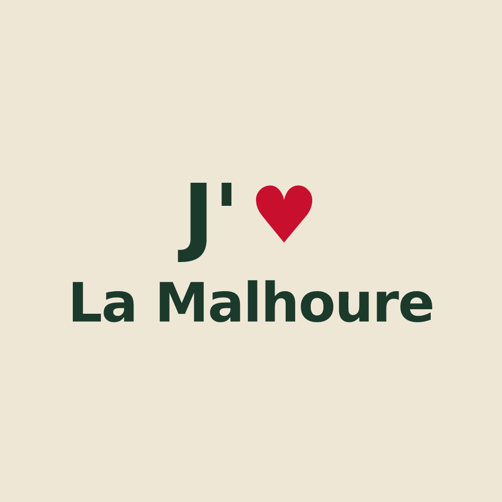 Tote bag personnalisé La Malhoure — design « J'aime La Malhoure » imprimé sur le tote bag