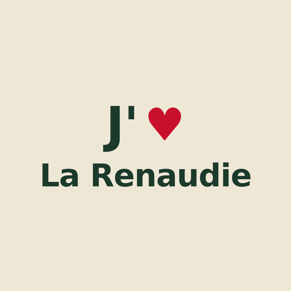 Tote bag personnalisé La Renaudie — design « J'aime La Renaudie » imprimé sur le tote bag