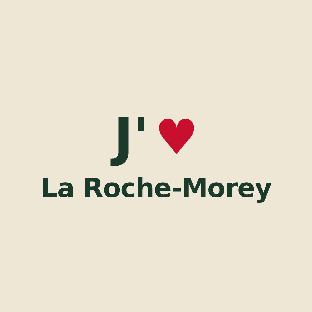Tote bag personnalisé La Roche-Morey — design « J'aime La Roche-Morey » imprimé sur le tote bag
