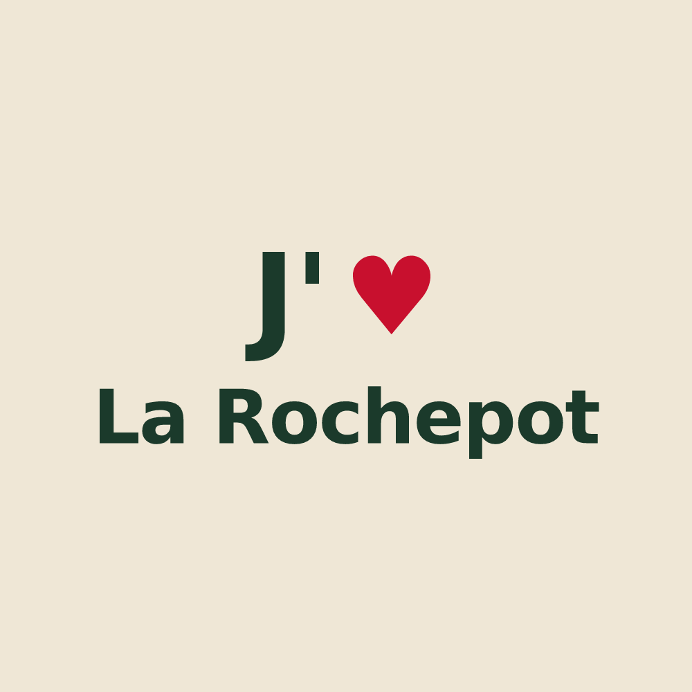 Tote bag personnalisé La Rochepot — design « J'aime La Rochepot » imprimé sur le tote bag