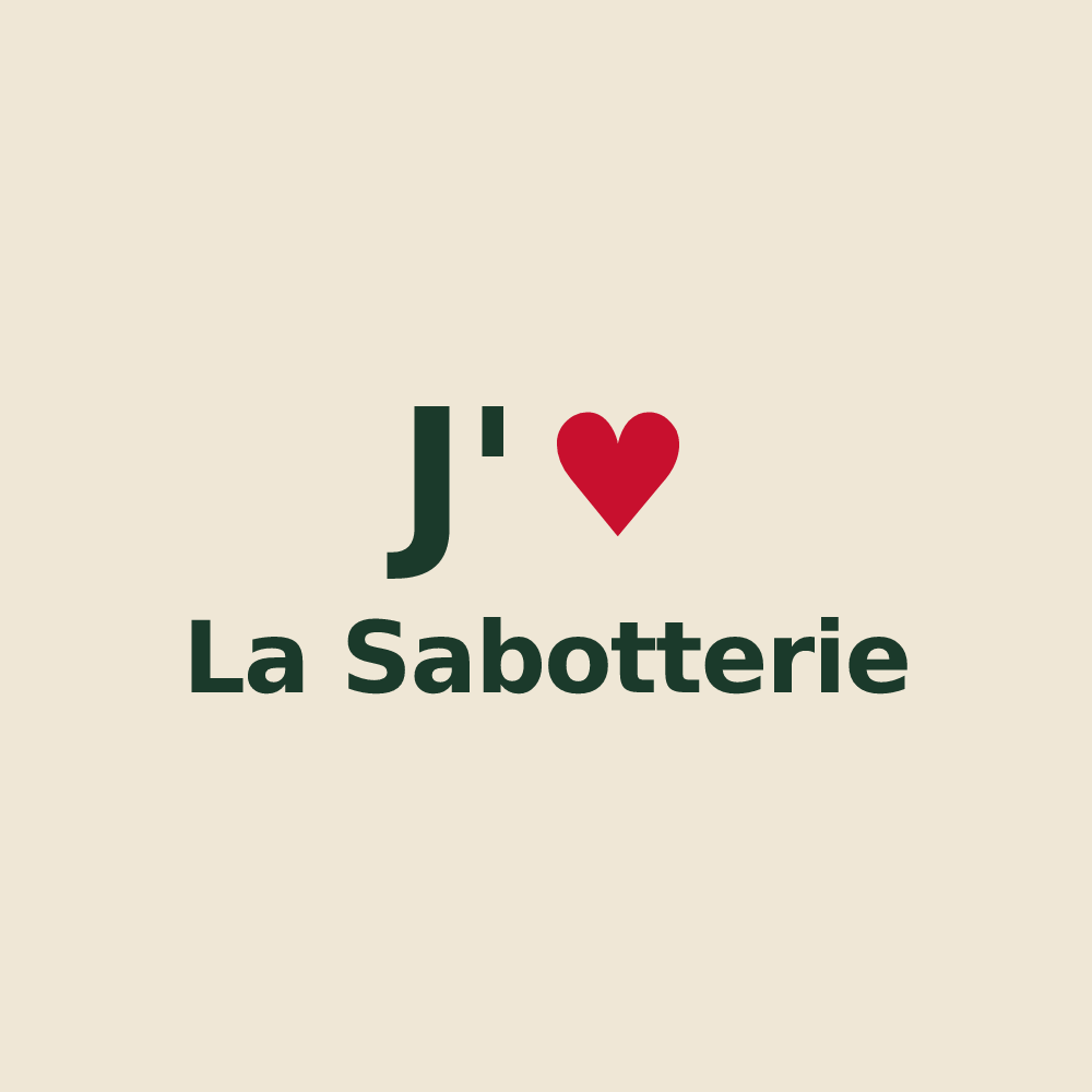 Tote bag personnalisé La Sabotterie — design J'aime La Sabotterie