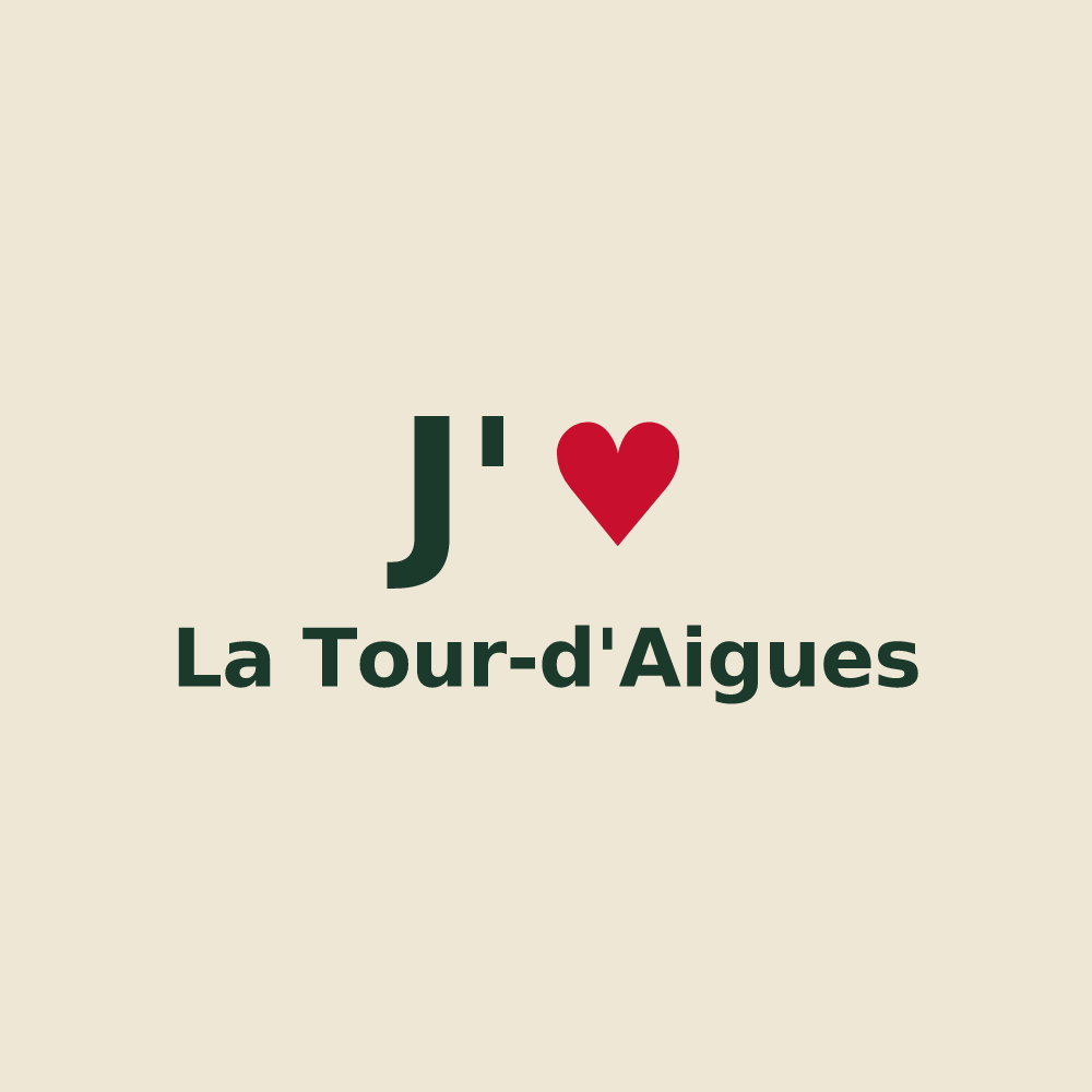 Tote bag personnalisé La Tour-d'Aigues — design J'aime La Tour-d'Aigues