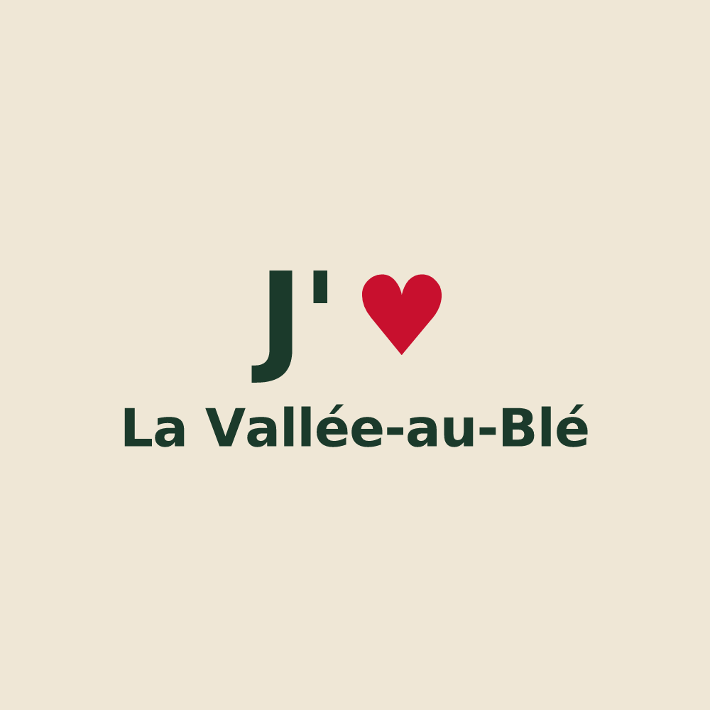 Tote bag personnalisé La Vallée-au-Blé — design J'aime La Vallée-au-Blé