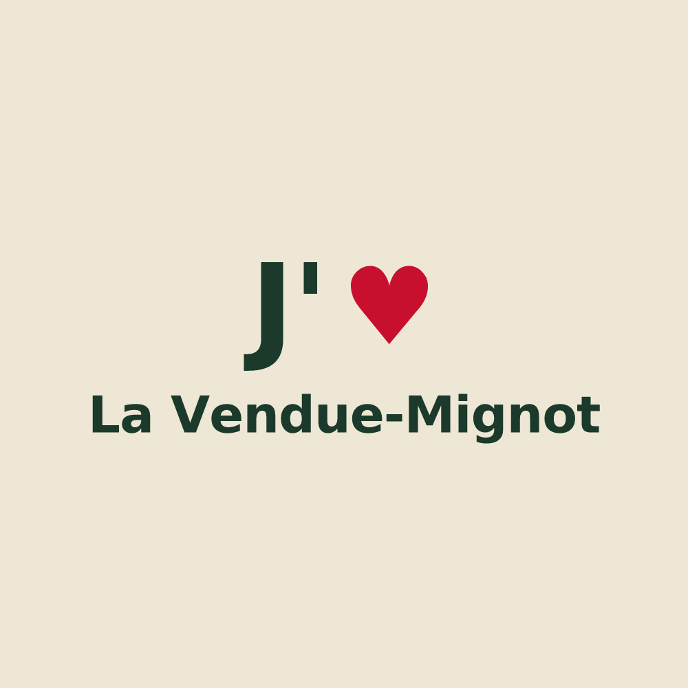 Tote bag personnalisé La Vendue-Mignot — design J'aime La Vendue-Mignot
