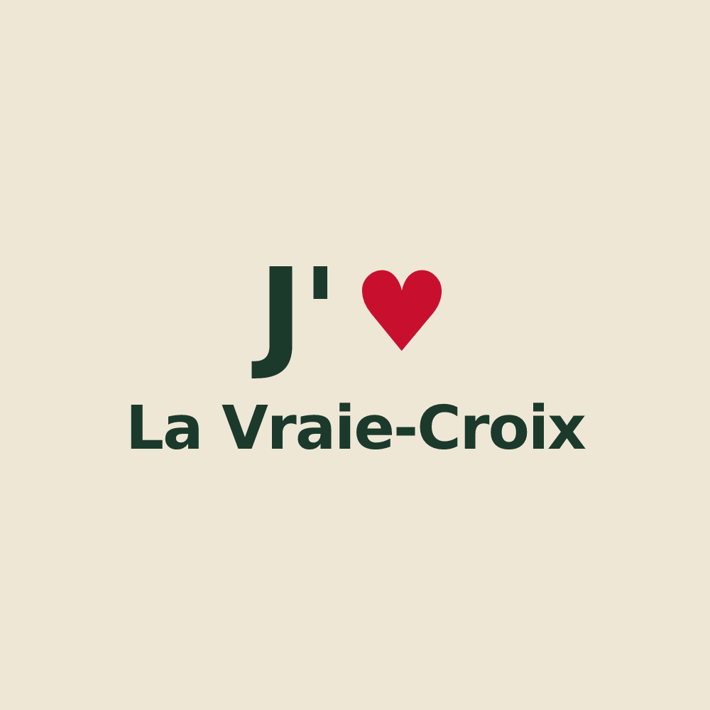 Tote bag personnalisé La Vraie-Croix — design J'aime La Vraie-Croix