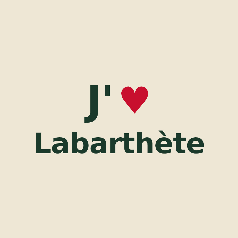 Tote bag personnalisé Labarthète — design J'aime Labarthète