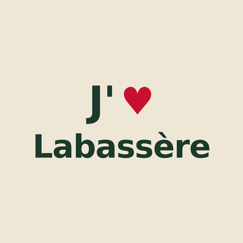 Tote bag personnalisé Labassère — design J'aime Labassère