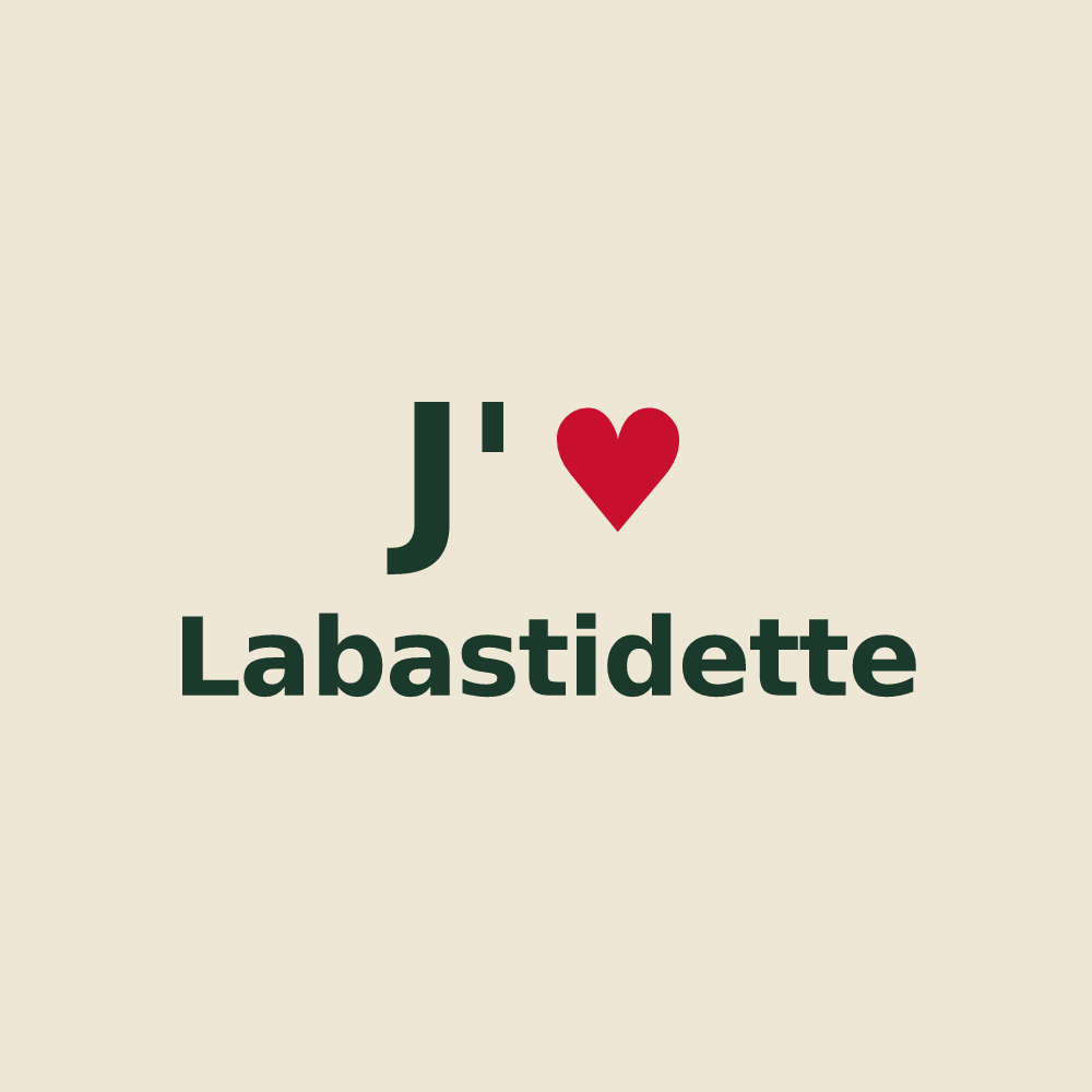 Tote bag personnalisé Labastidette — design J'aime Labastidette