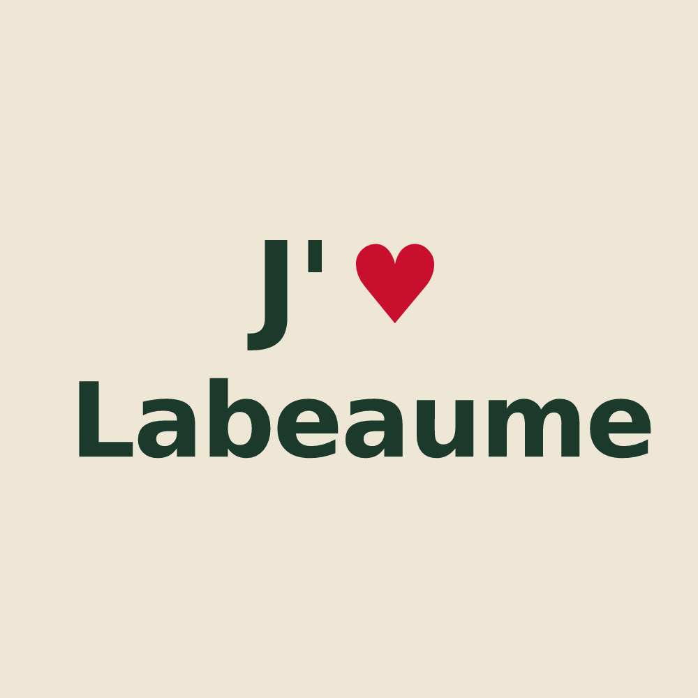 Tote bag personnalisé Labeaume — design « J'aime Labeaume » imprimé sur le tote bag