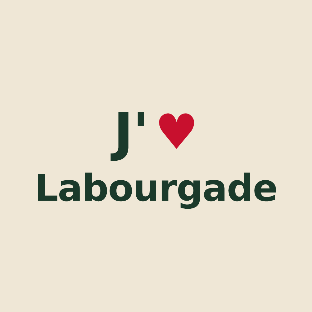 Tote bag personnalisé Labourgade — design J'aime Labourgade