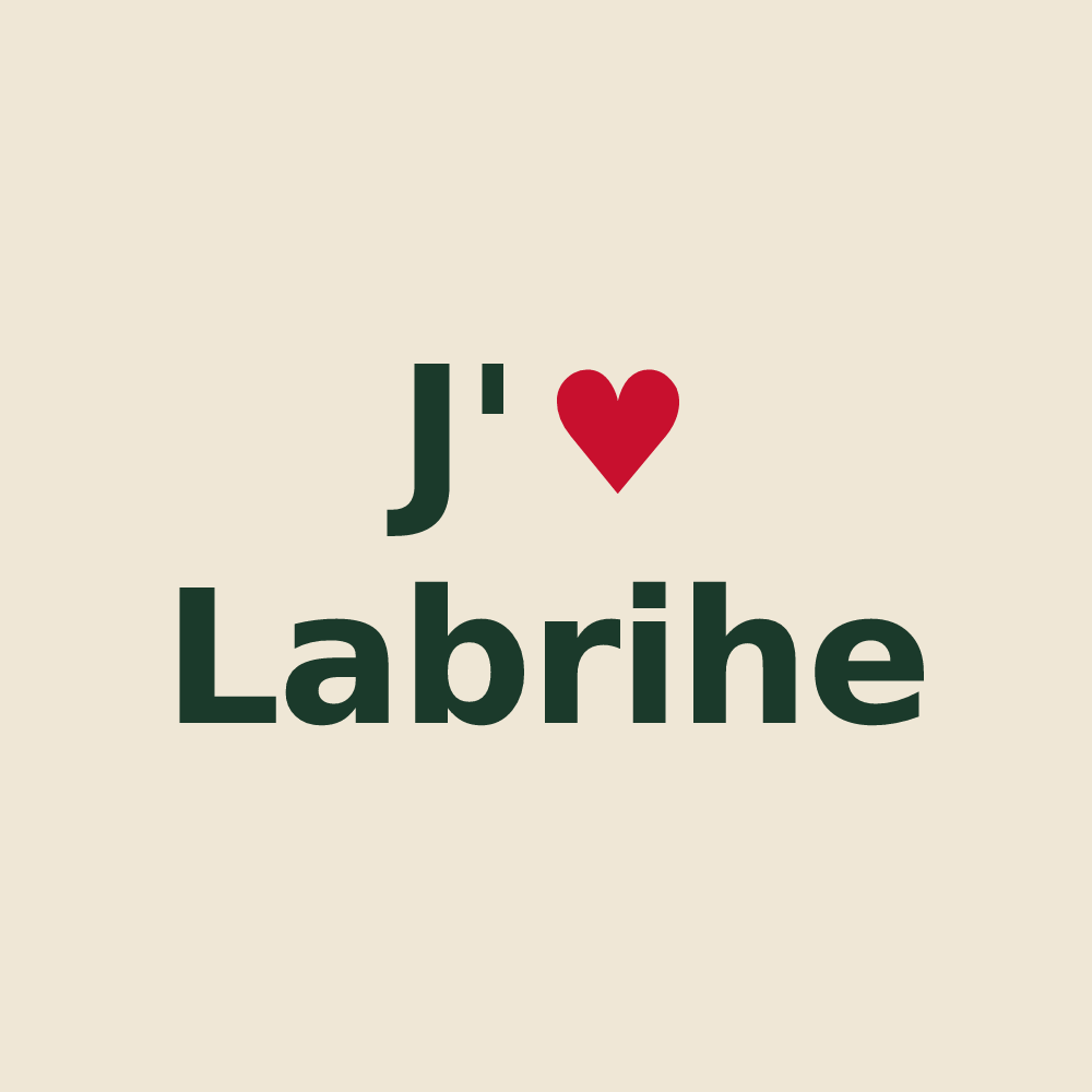 Tote bag personnalisé Labrihe — design J'aime Labrihe