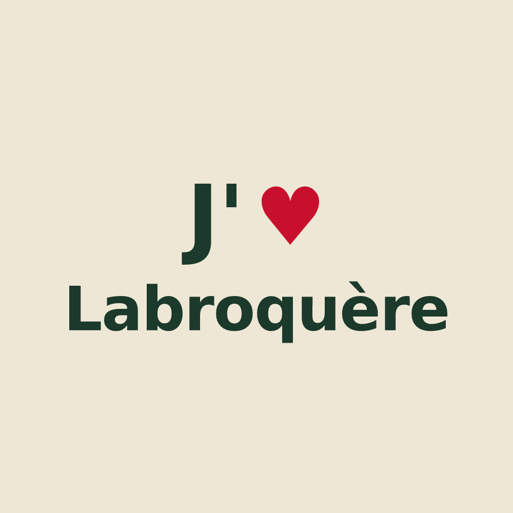 Tote bag personnalisé Labroquère — design J'aime Labroquère
