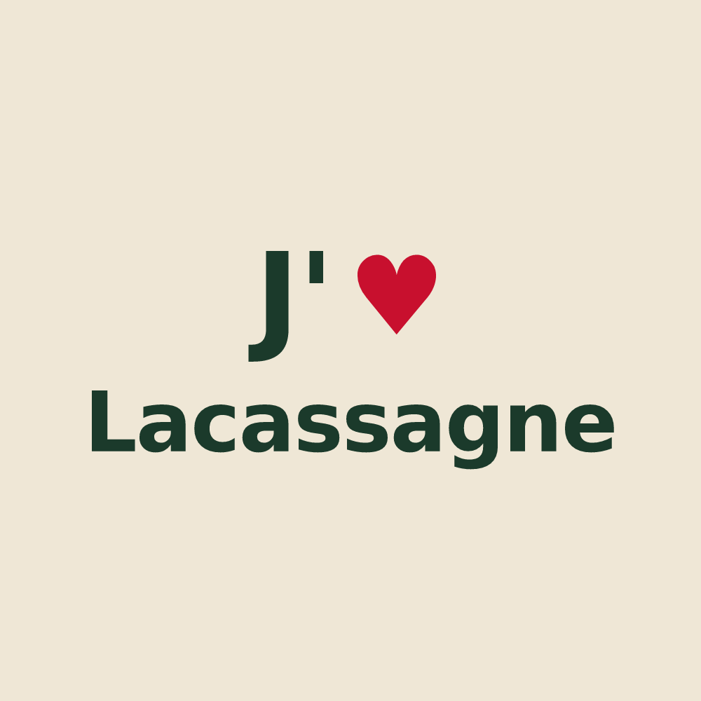 Tote bag personnalisé Lacassagne — design J'aime Lacassagne