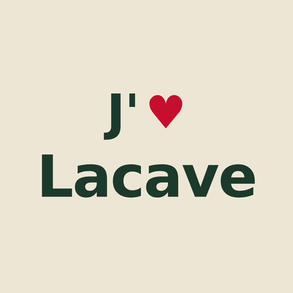 Tote bag personnalisé Lacave — design J'aime Lacave