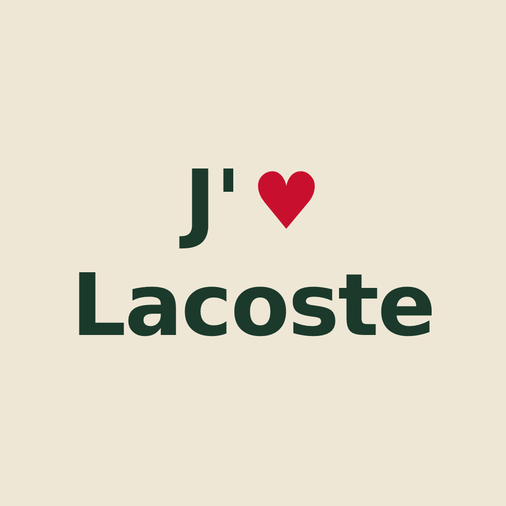 Tote bag personnalisé Lacoste — design J'aime Lacoste