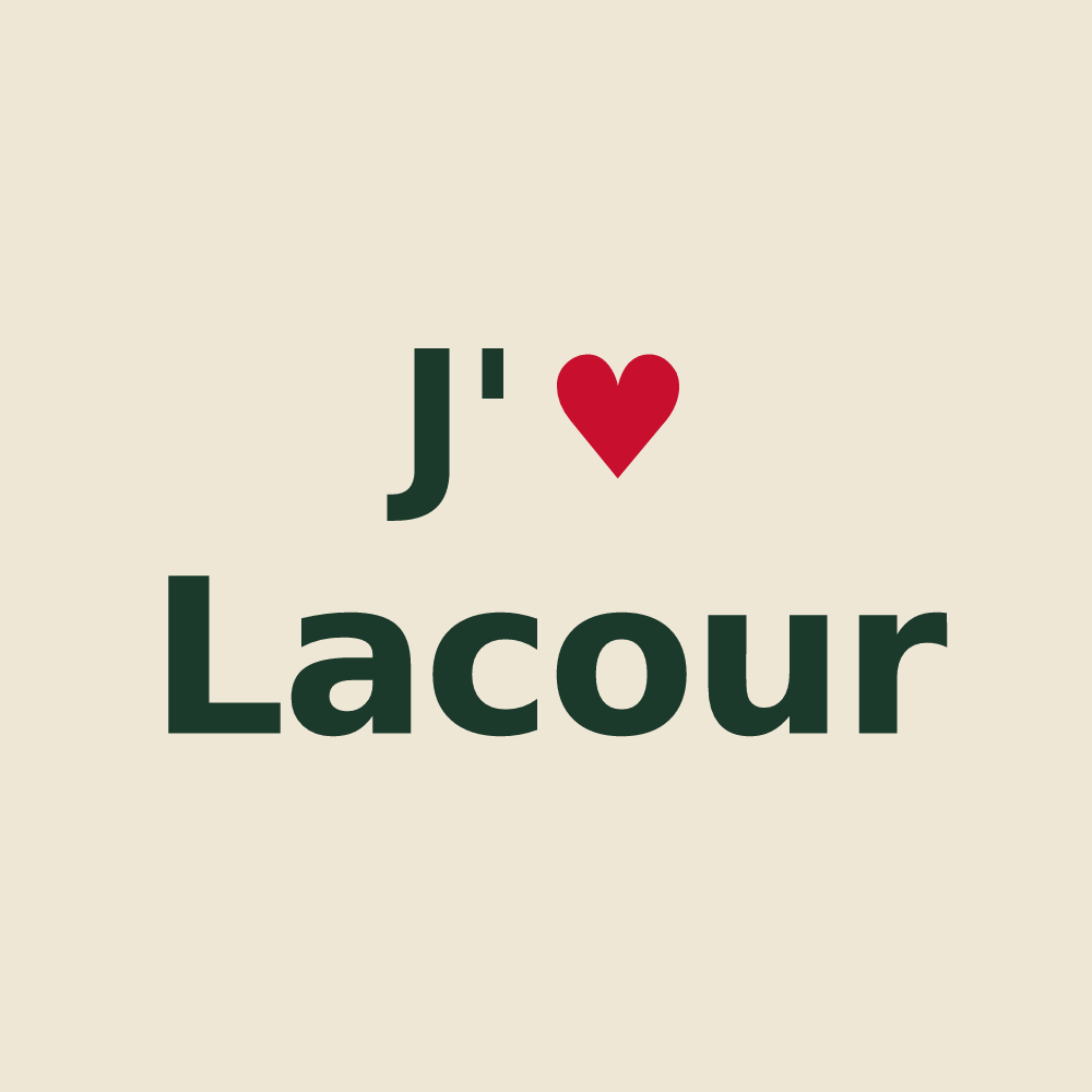 Tote bag personnalisé Lacour — design J'aime Lacour