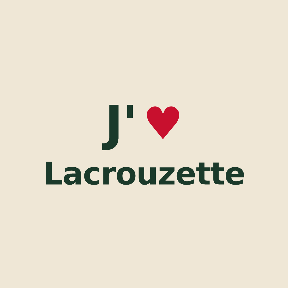 Tote bag personnalisé Lacrouzette — design J'aime Lacrouzette