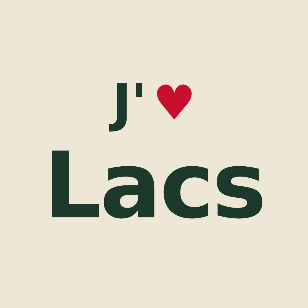Tote bag personnalisé Lacs — design « J'aime Lacs » imprimé sur le tote bag