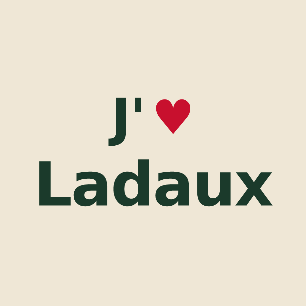 Tote bag personnalisé Ladaux — design J'aime Ladaux