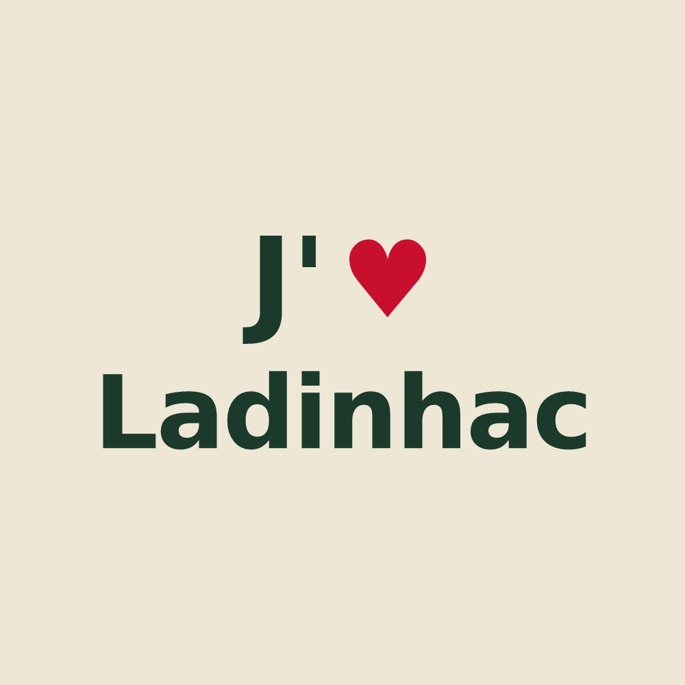 Tote bag personnalisé Ladinhac — design J'aime Ladinhac