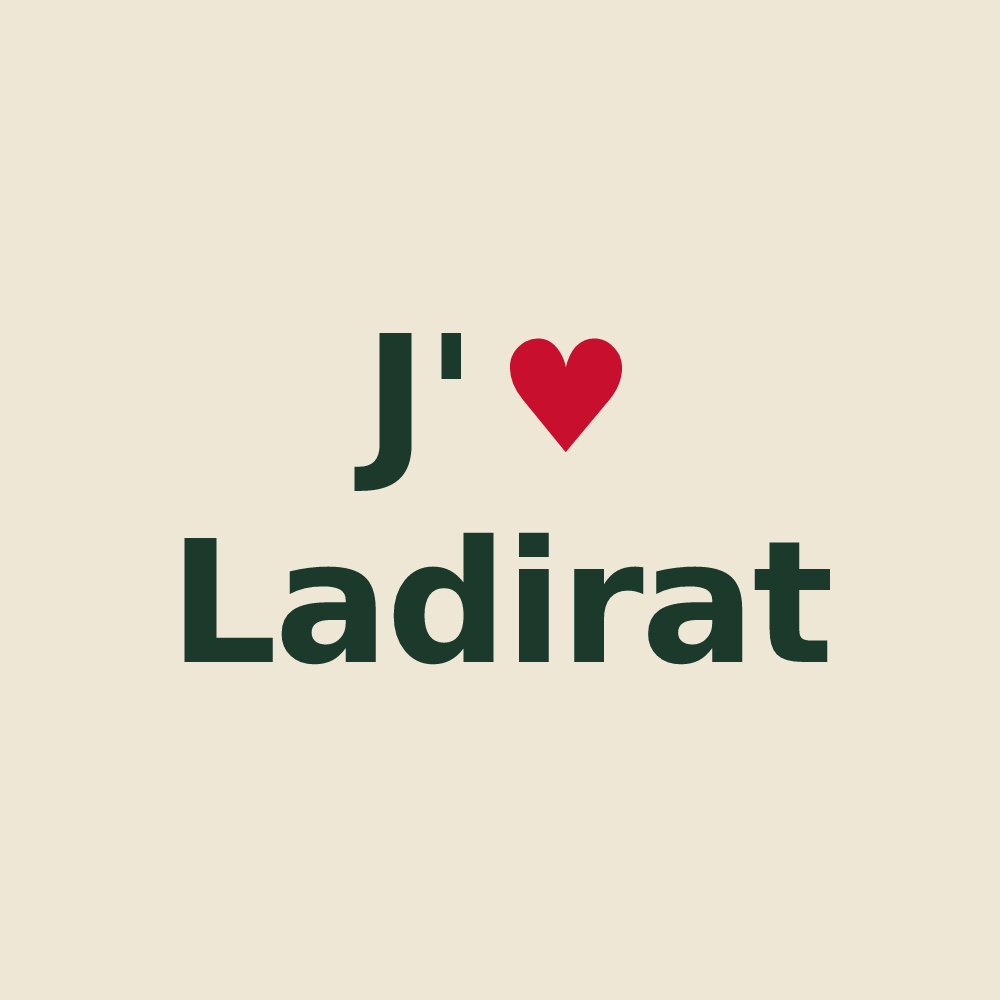 Tote bag personnalisé Ladirat — design J'aime Ladirat