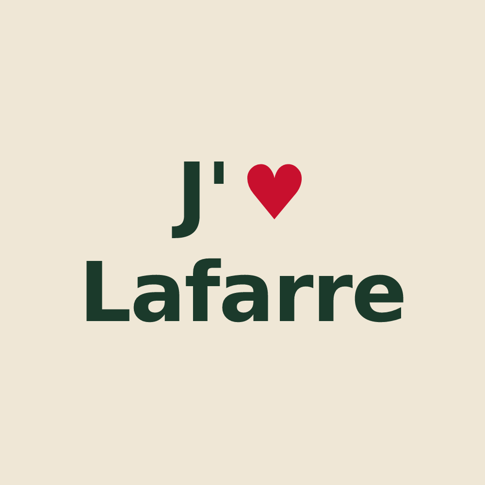 Tote bag personnalisé Lafarre — design J'aime Lafarre