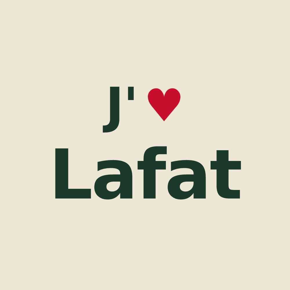 Tote bag personnalisé Lafat — design J'aime Lafat