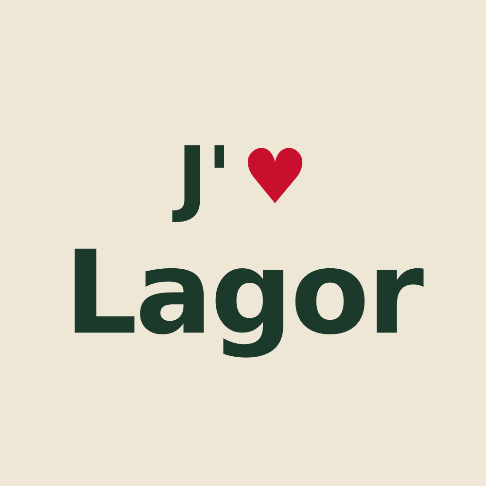 Tote bag personnalisé Lagor — design J'aime Lagor