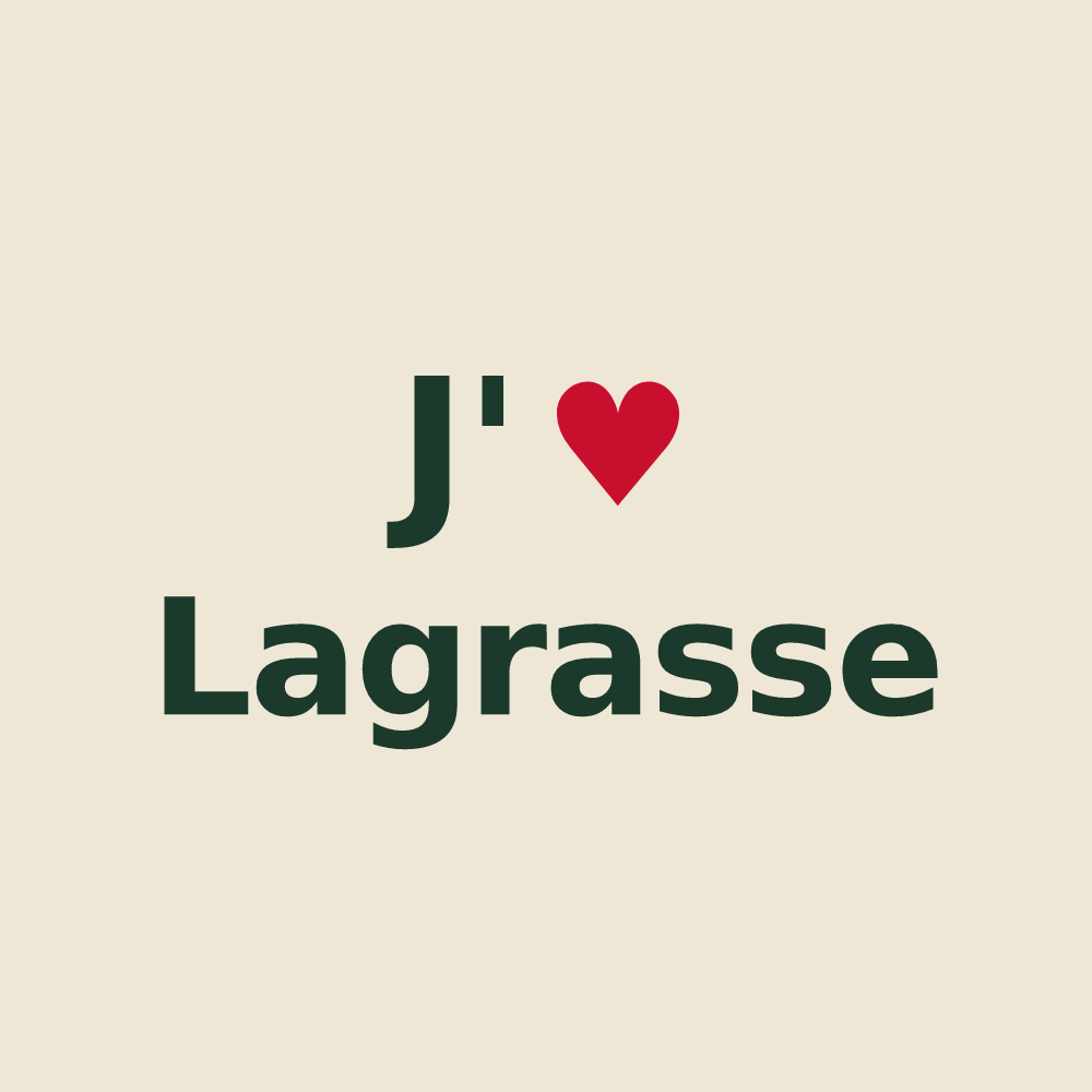 Tote bag personnalisé Lagrasse — design J'aime Lagrasse
