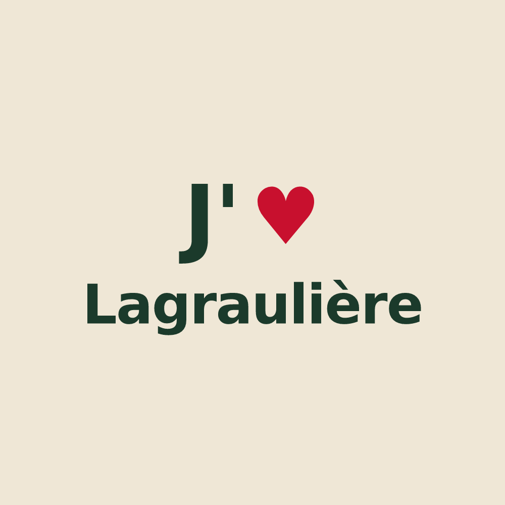 Tote bag personnalisé Lagraulière — design J'aime Lagraulière