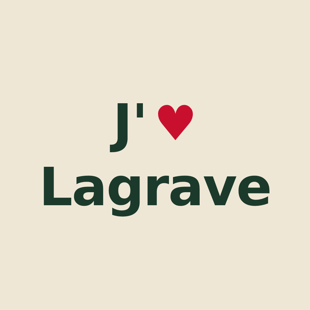 Tote bag personnalisé Lagrave — design J'aime Lagrave