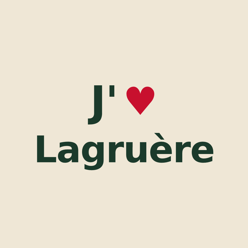 Tote bag personnalisé Lagruère — design J'aime Lagruère