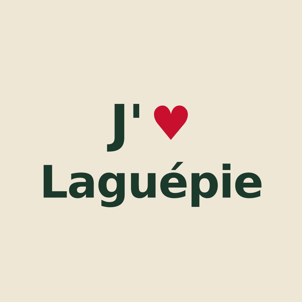 Tote bag personnalisé Laguépie — design J'aime Laguépie