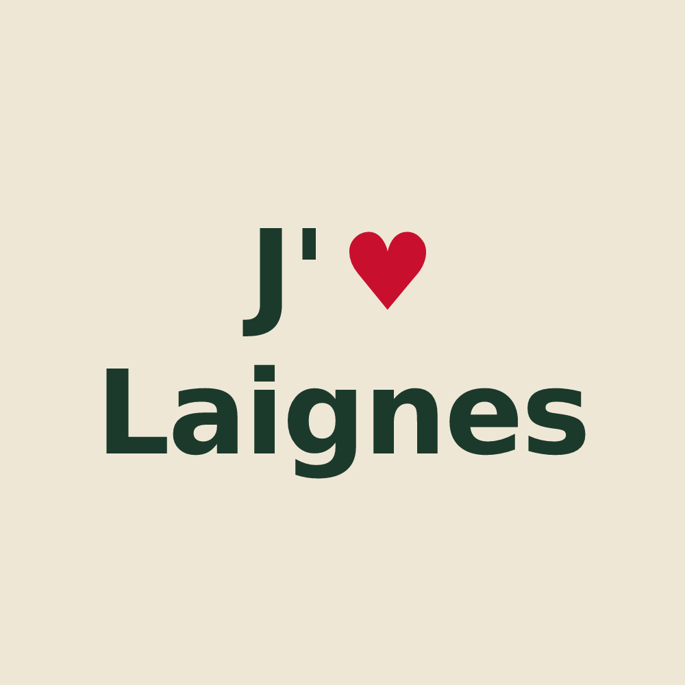 Tote bag personnalisé Laignes — design J'aime Laignes