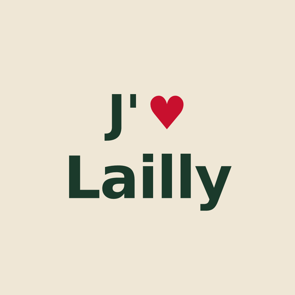 Tote bag personnalisé Lailly — design J'aime Lailly