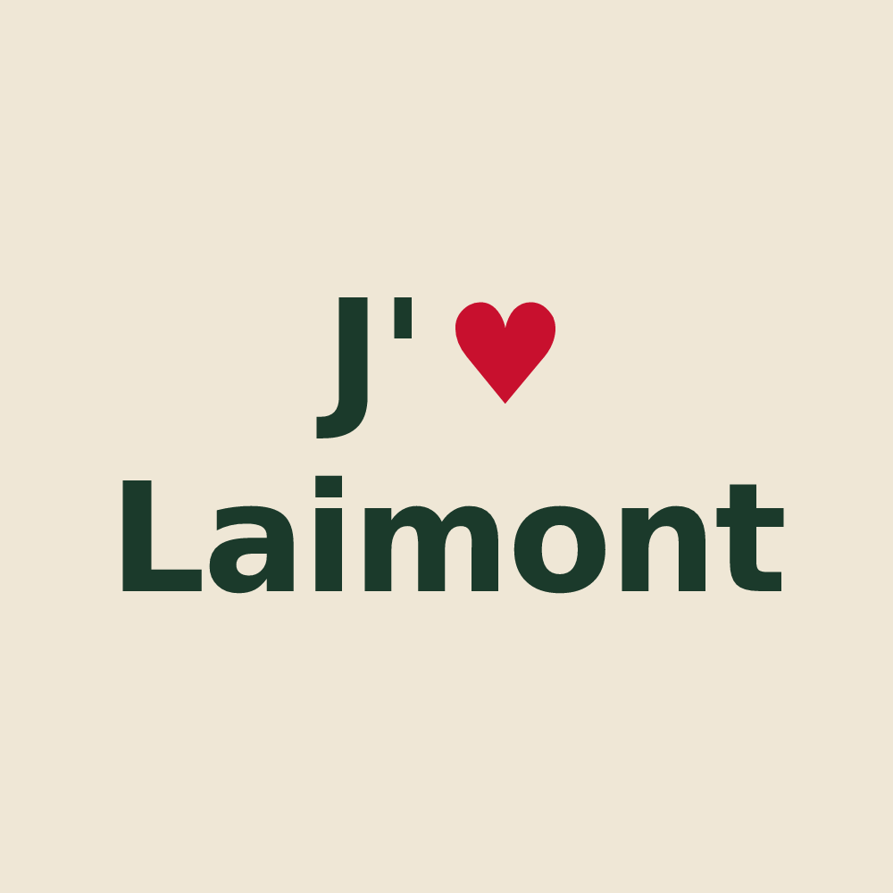 Tote bag personnalisé Laimont — design « J'aime Laimont » imprimé sur le tote bag
