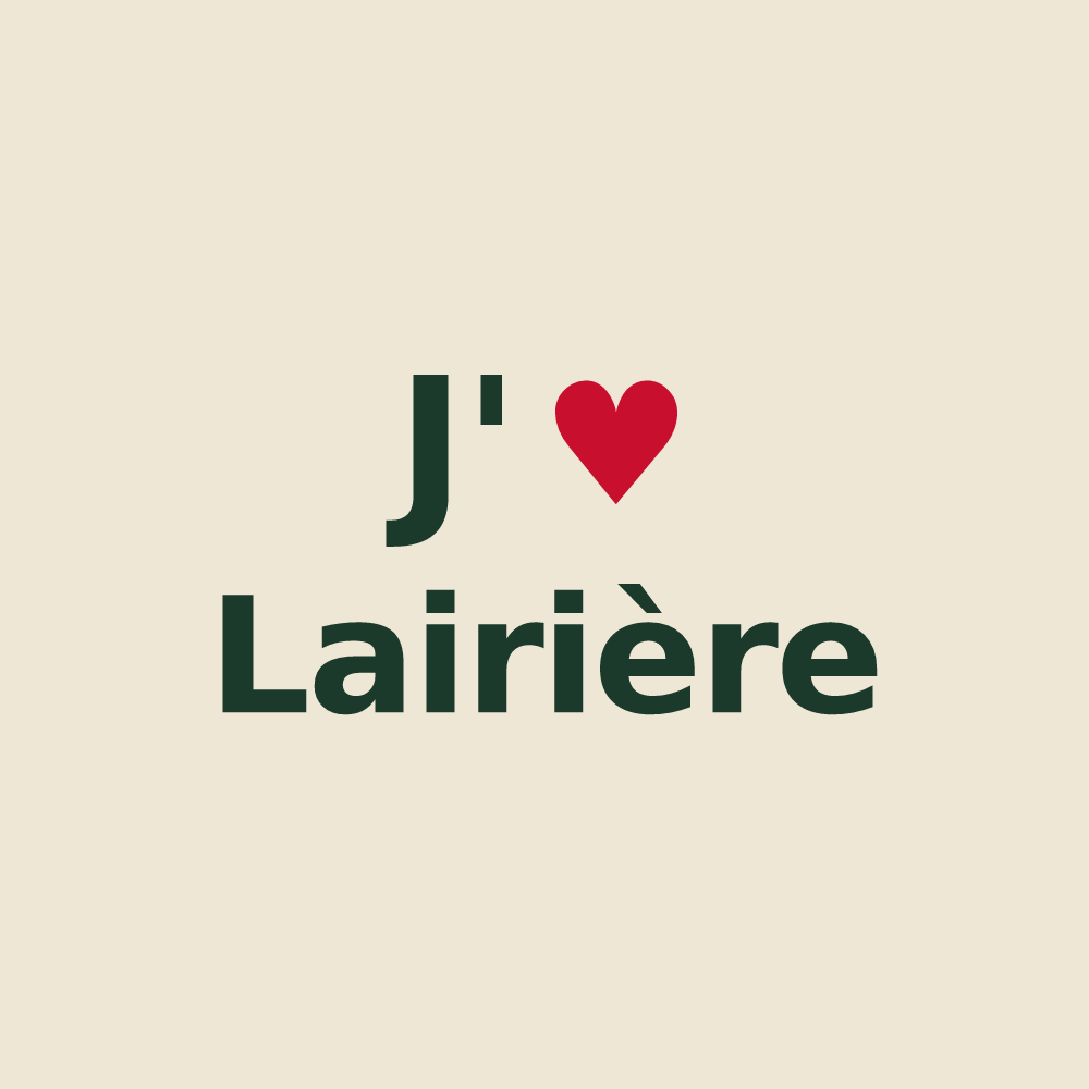 Tote bag personnalisé Lairière — design J'aime Lairière