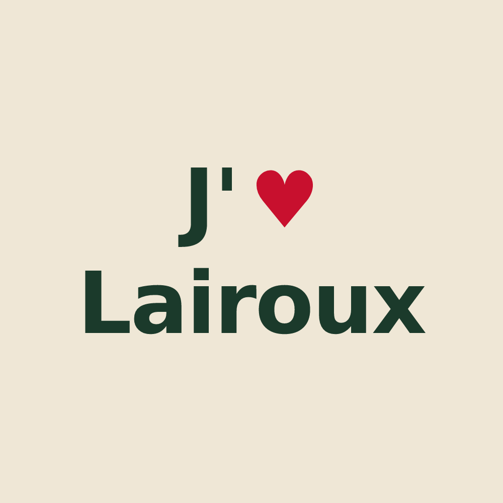 Tote bag personnalisé Lairoux — design J'aime Lairoux