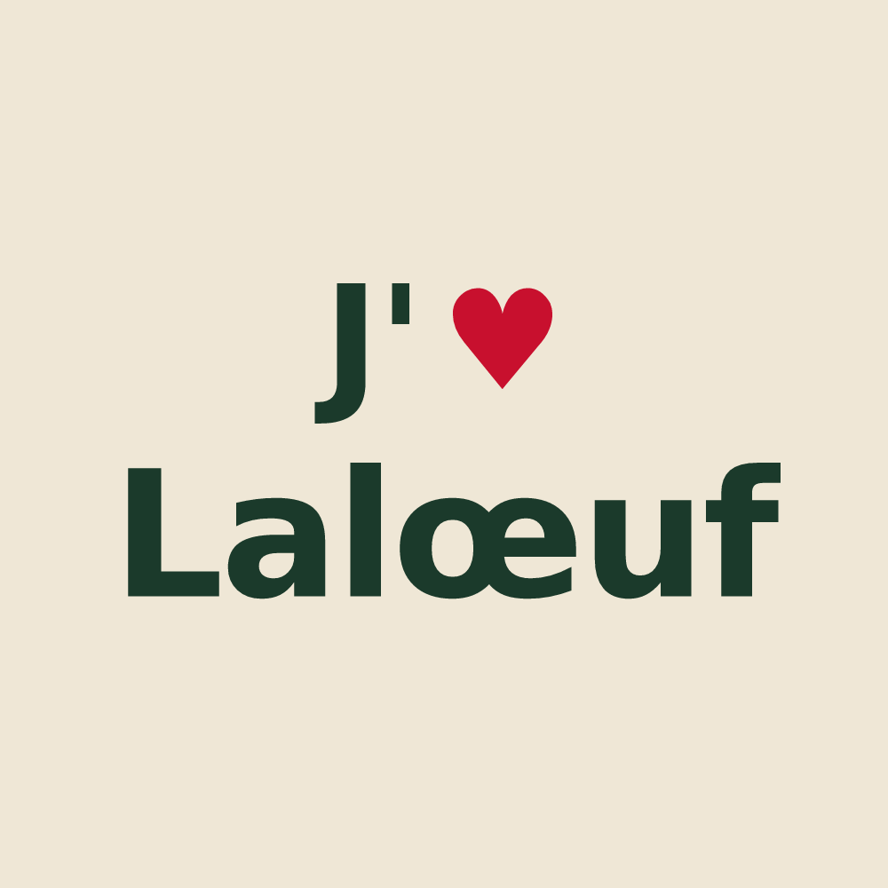 Tote bag personnalisé Lalœuf — design « J'aime Lalœuf » imprimé sur le tote bag