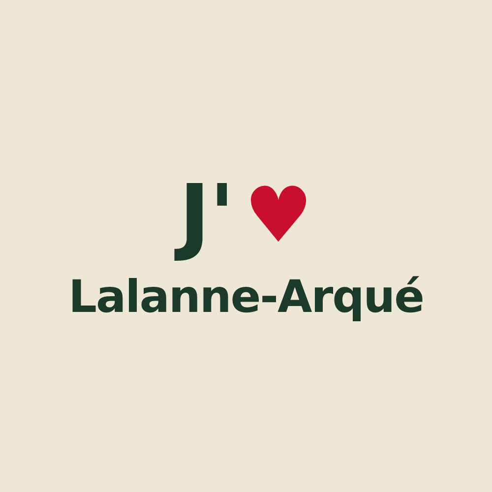 Tote bag personnalisé Lalanne-Arqué — design J'aime Lalanne-Arqué