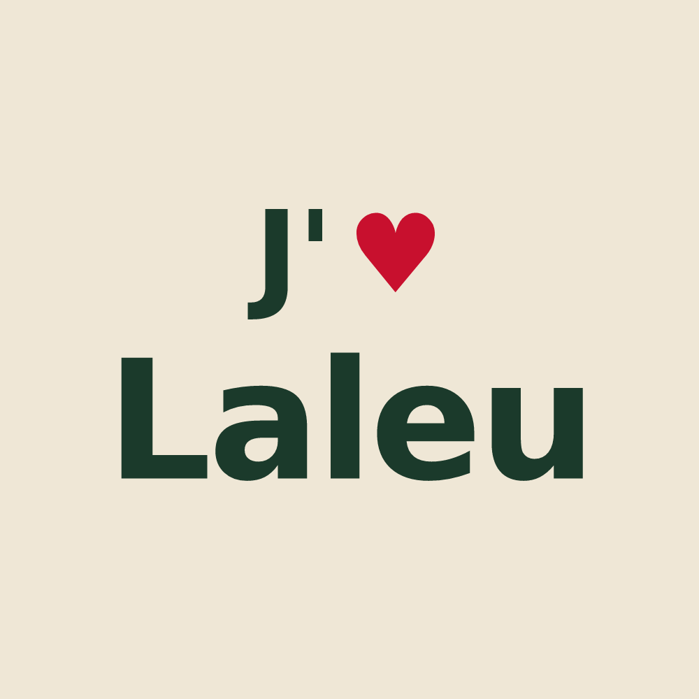 Tote bag personnalisé Laleu — design « J'aime Laleu » imprimé sur le tote bag