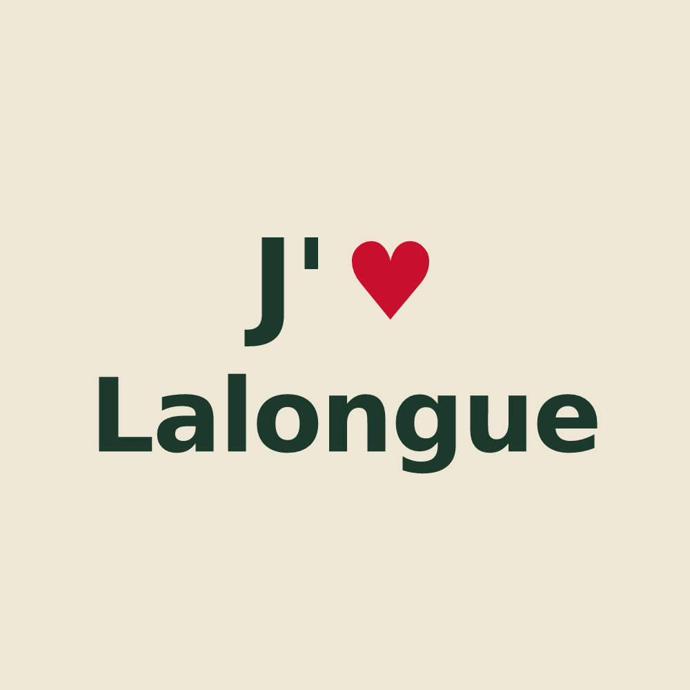 Tote bag personnalisé Lalongue — design J'aime Lalongue