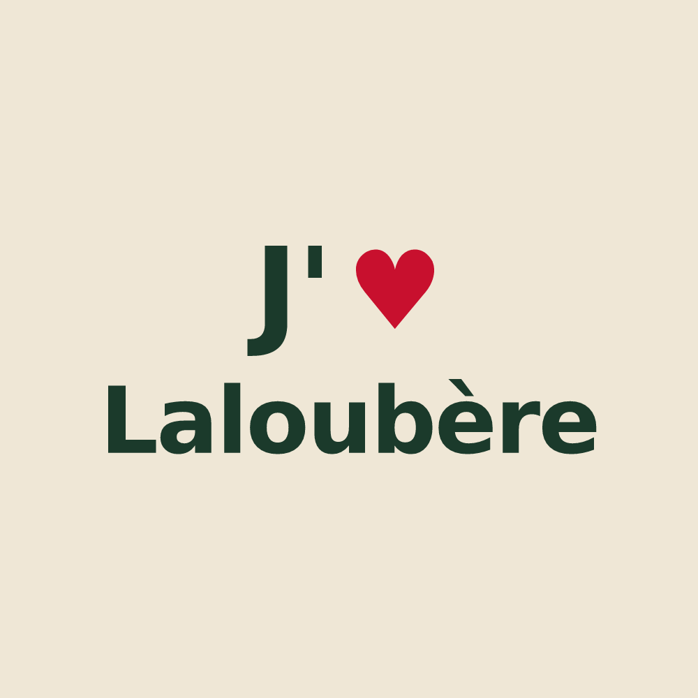 Tote bag personnalisé Laloubère — design « J'aime Laloubère » imprimé sur le tote bag