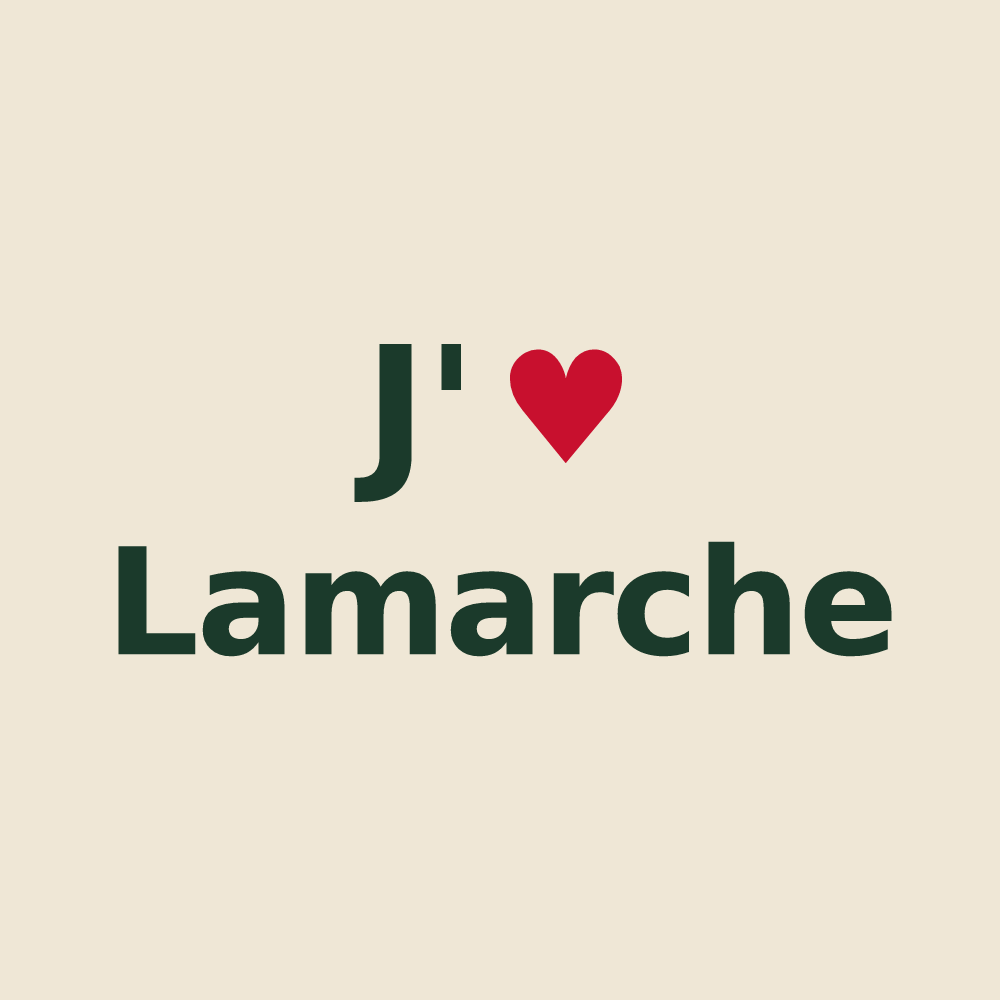 Tote bag personnalisé Lamarche — design J'aime Lamarche