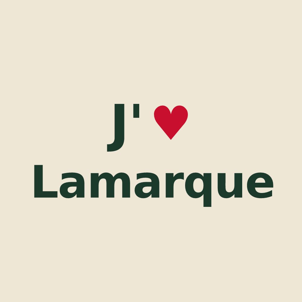Tote bag personnalisé Lamarque — design J'aime Lamarque