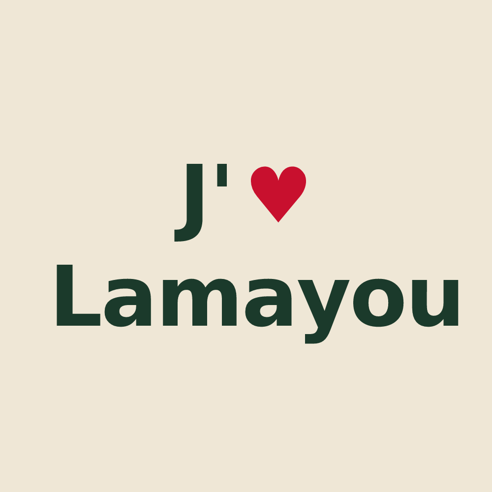 Tote bag personnalisé Lamayou — design J'aime Lamayou